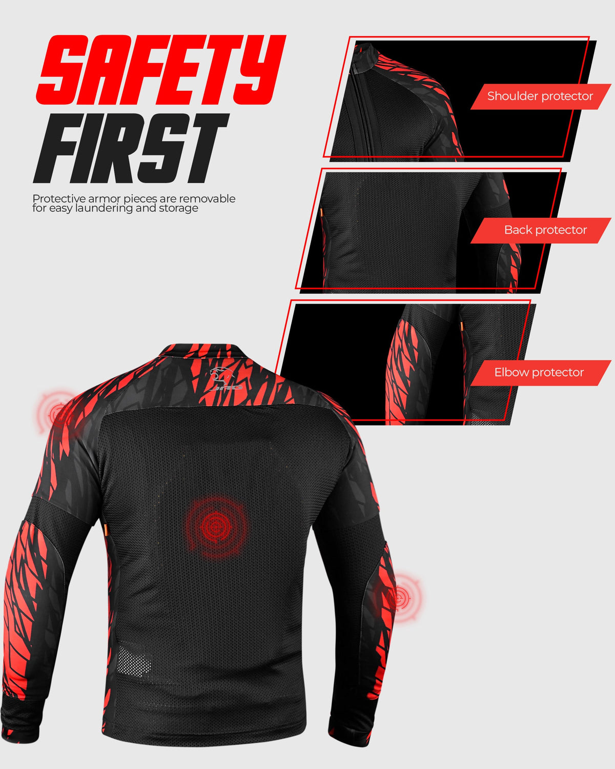 Camisa de motocicleta de malla JAG | Protección con certificación CE