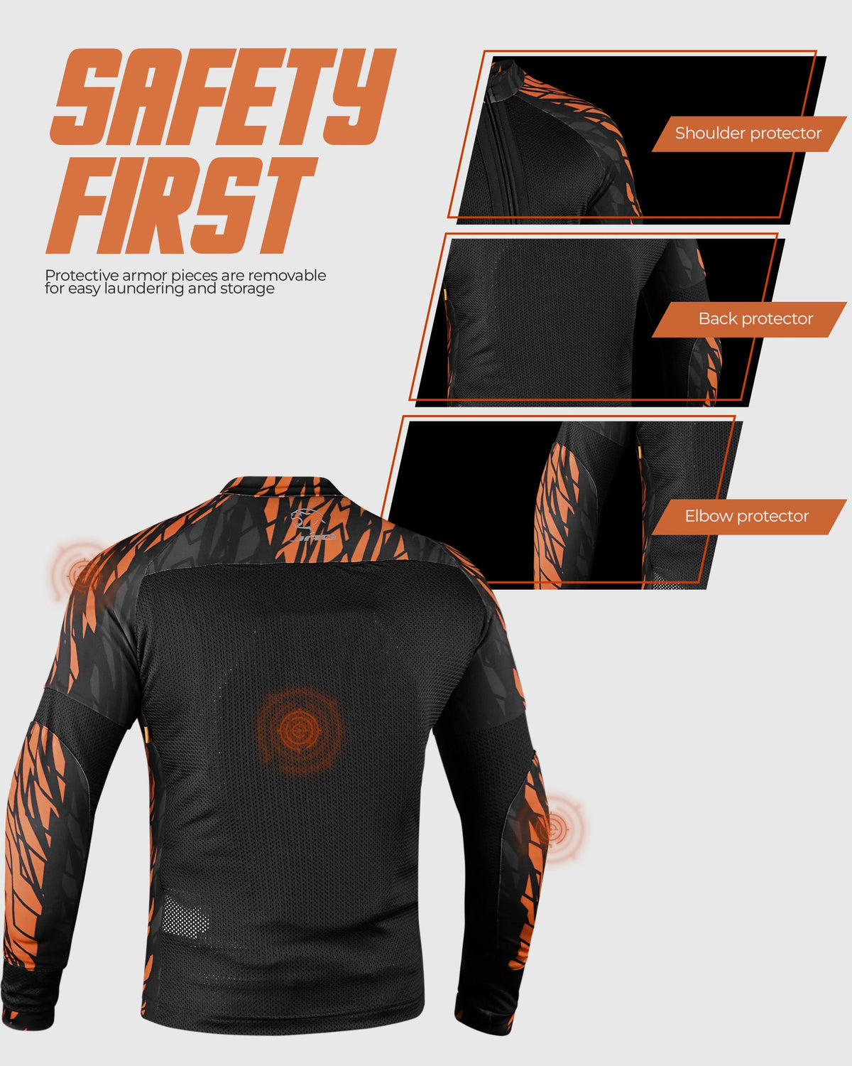 Camisa de motocicleta de malla JAG | Protección con certificación CE