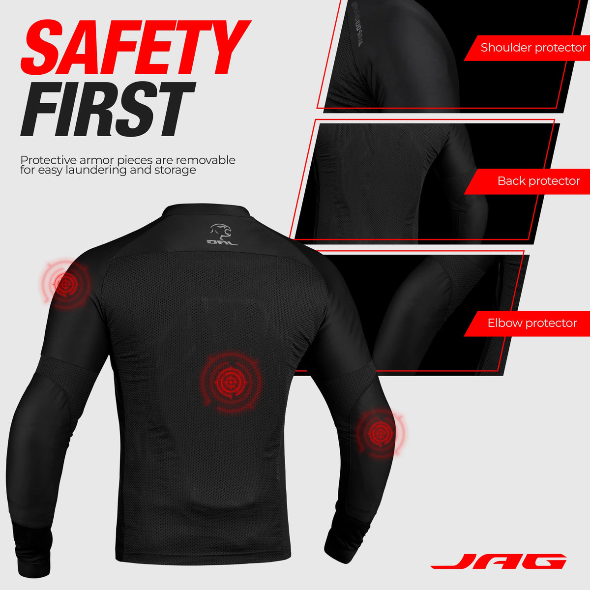 Camisa de motocicleta de malla JAG | Protección con certificación CE