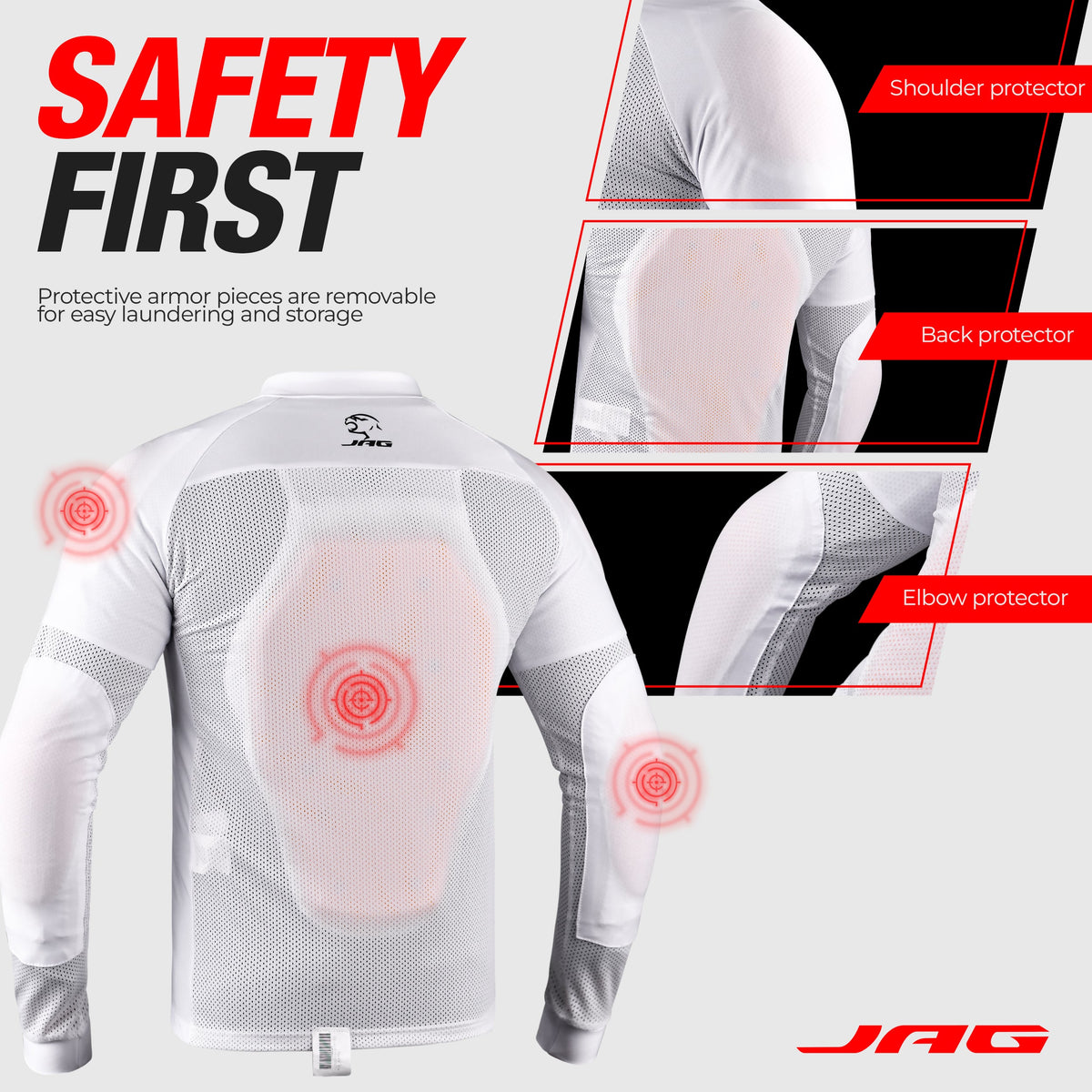 Camisa de motocicleta de malla JAG | Protección con certificación CE