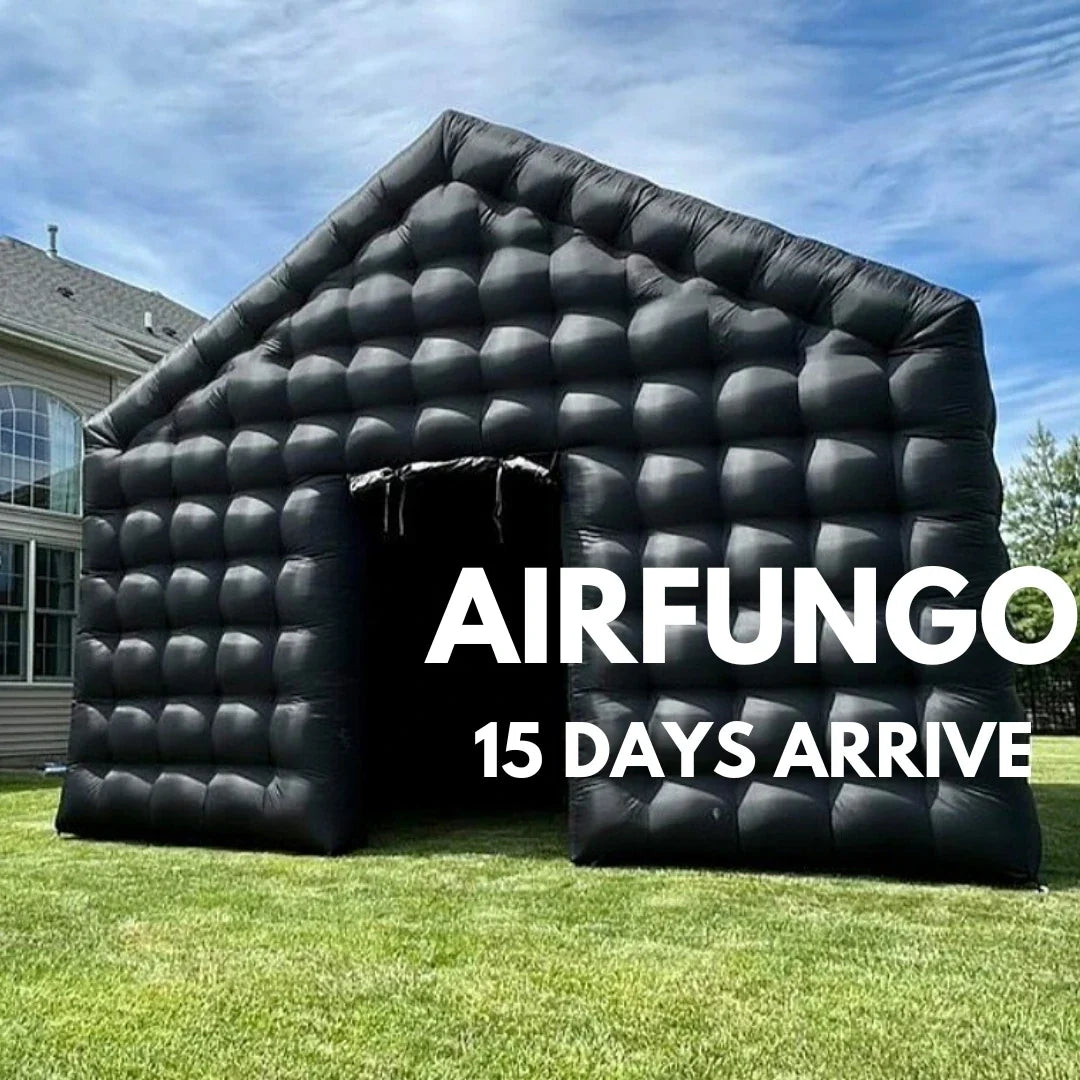 Tienda inflable negra con forma de cúpula para discoteca, cubo para bodas, cenador cuadrado, pabellón de fiesta grande portátil para eventos al aire libre