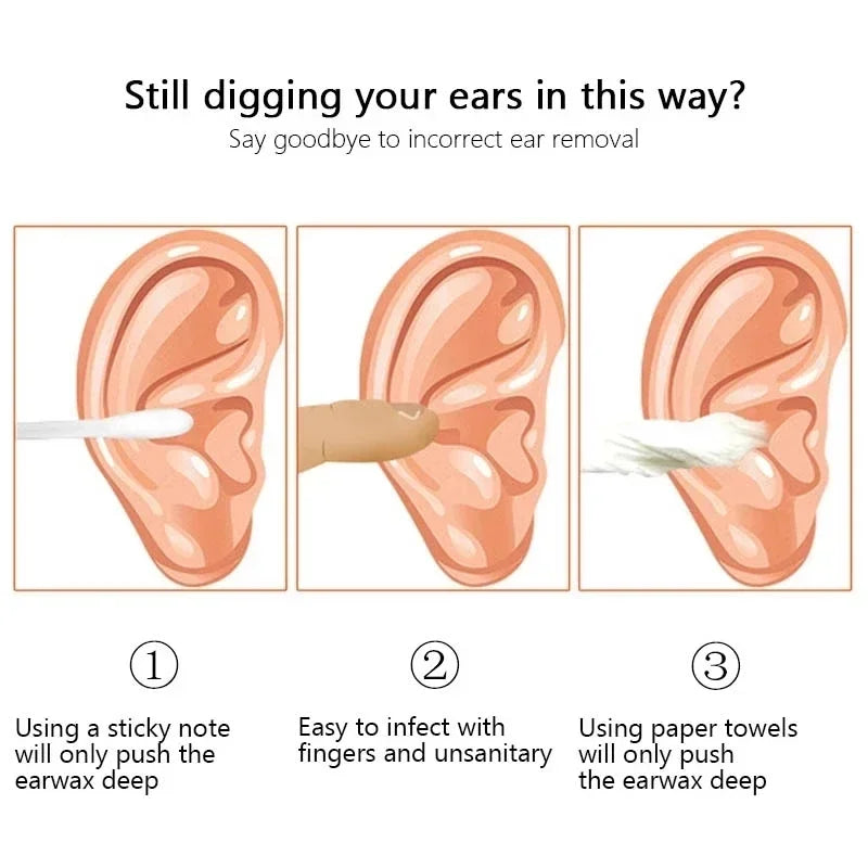 Eficaz herramienta de limpieza de cerumen de 6 piezas con hisopo espiral y cureta para oídos, herramienta para el cuidado diario de los oídos