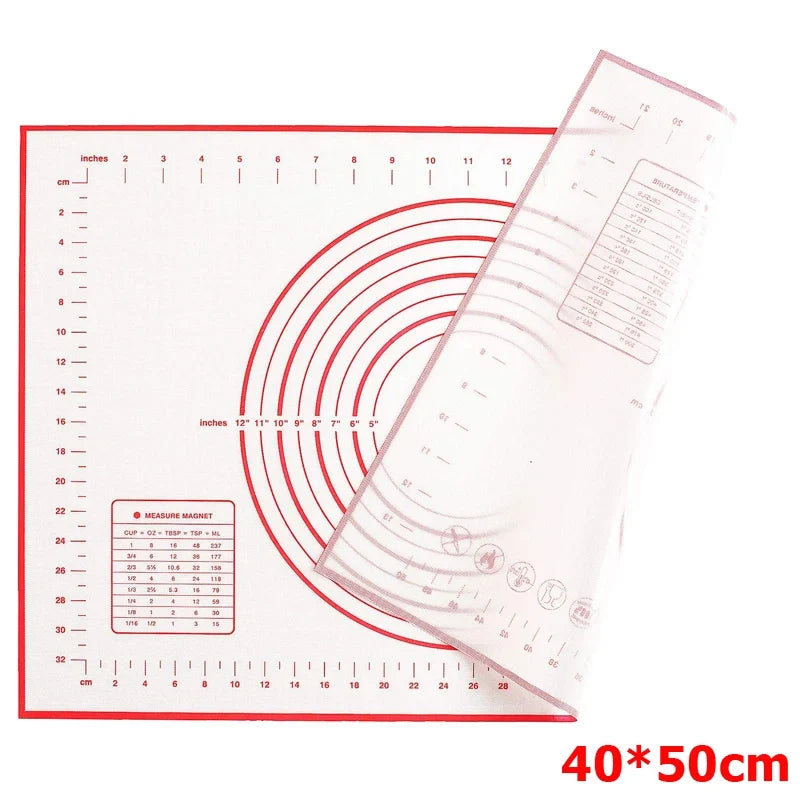 Tapete de silicona antiadherente para hornear y amasar, con medidas, tapete de cocina para masa, tapete para masa de tarta, protector de horno YY206