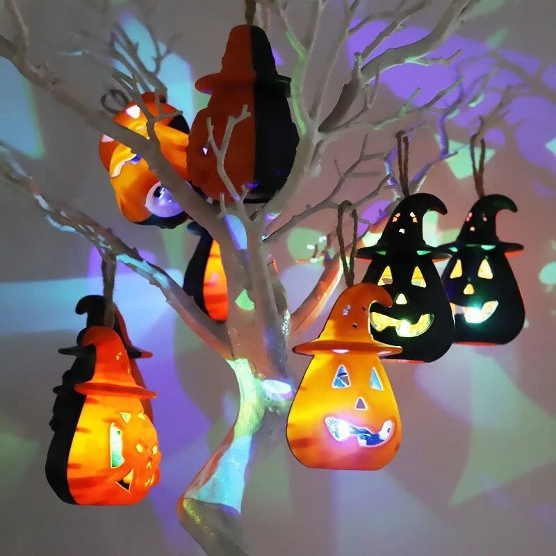 Side Pumpkin Skull Night Light Lamp Double Changing LED Night Light Room Decor Table Desk Lamps Halloween Gifts for Kids Boys
