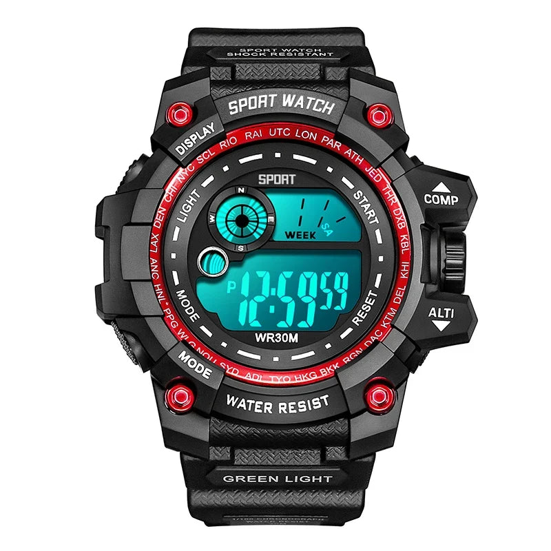 Men's LED Digital Watch, Luminous Waterproof Sport Military Watch