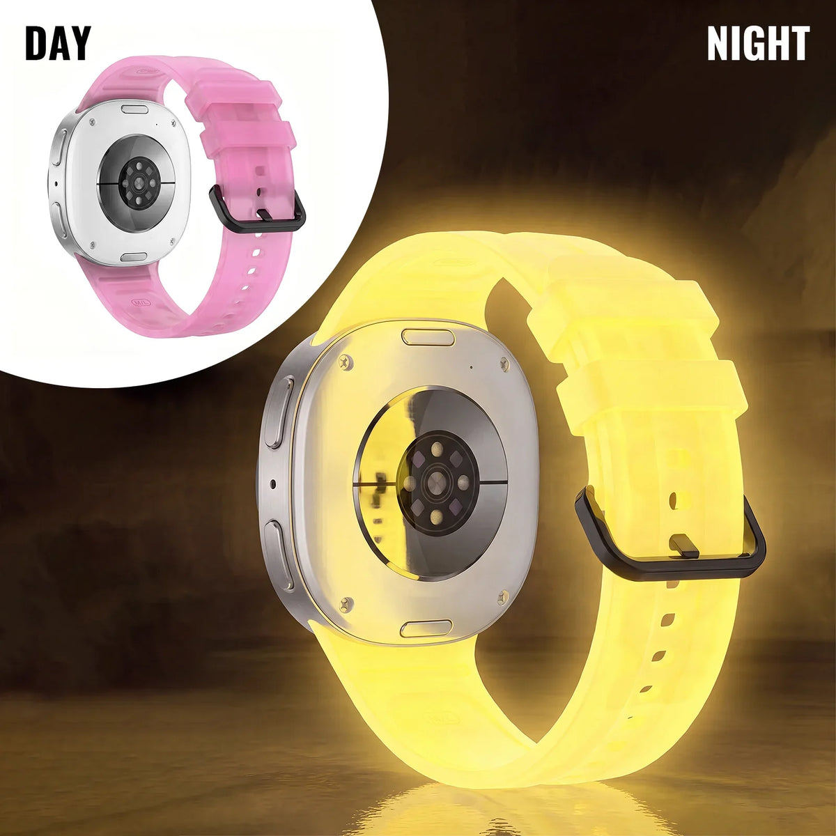 Samsung Galaxy Luminous Silicone Watch Band - Watch8/Watch8 Classic/Watch9 Neon Glow Strap