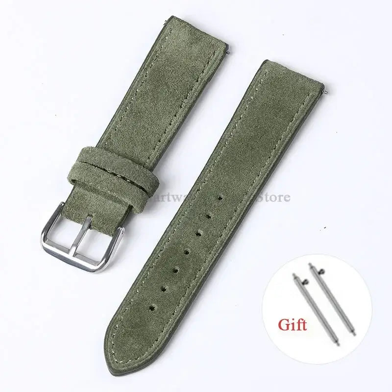 Amazfit Leather Watch Strap Vintage Suede Quick Release - Handmade Stitching
