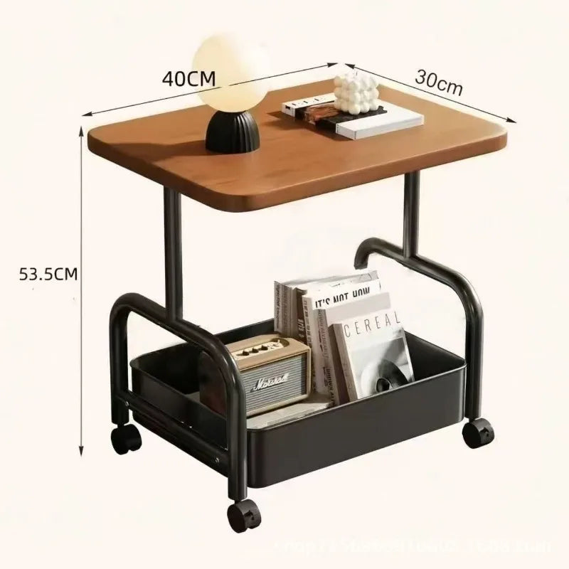 Mesita de noche con ruedas de dos niveles, cajón de almacenamiento, ruedas, espacio pequeño, sala de estar, dormitorio, sofá, mesa auxiliar, mesa de cama