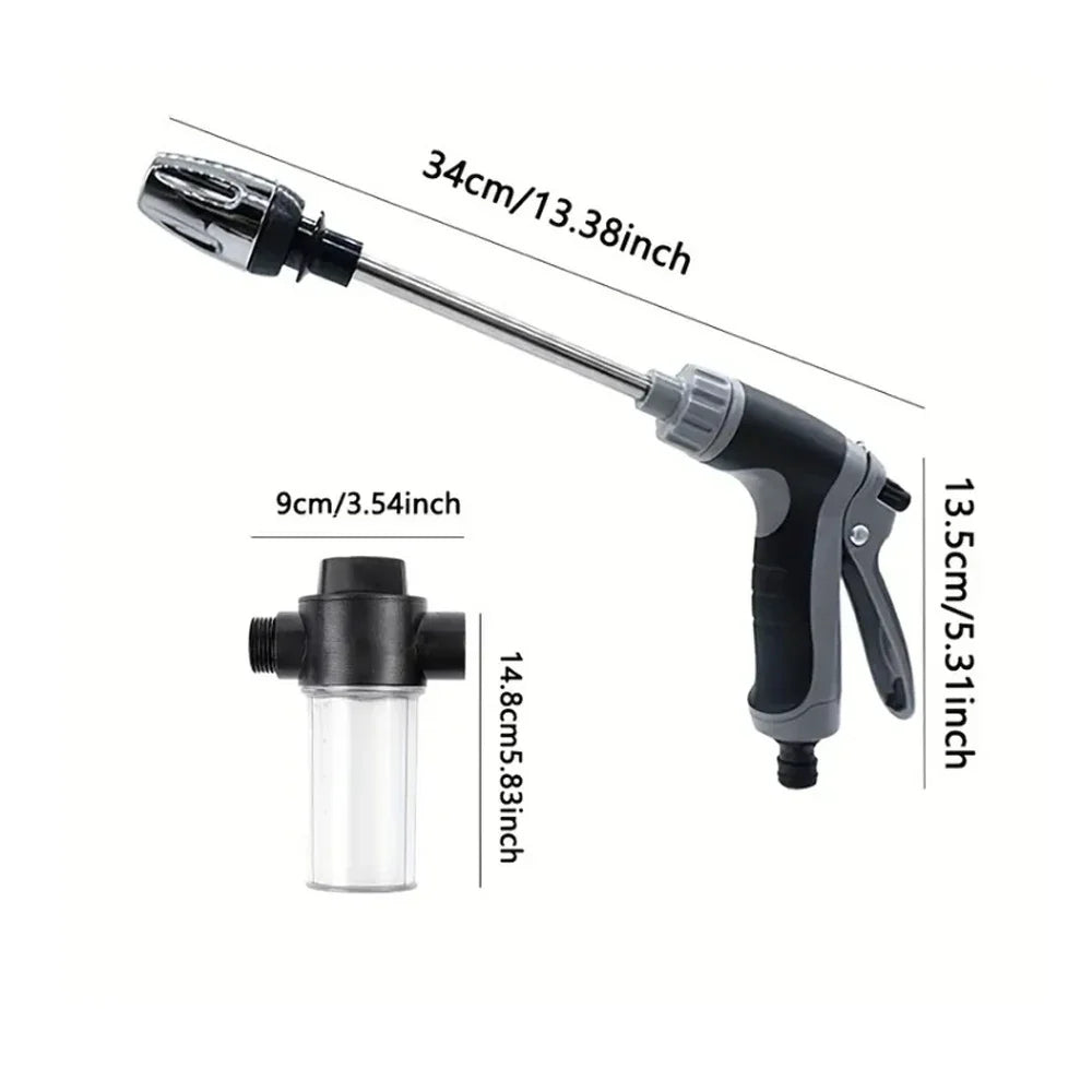 High-Pressure Water Gun with Foam Bottle – Garden & Window Cleaning Sprayer