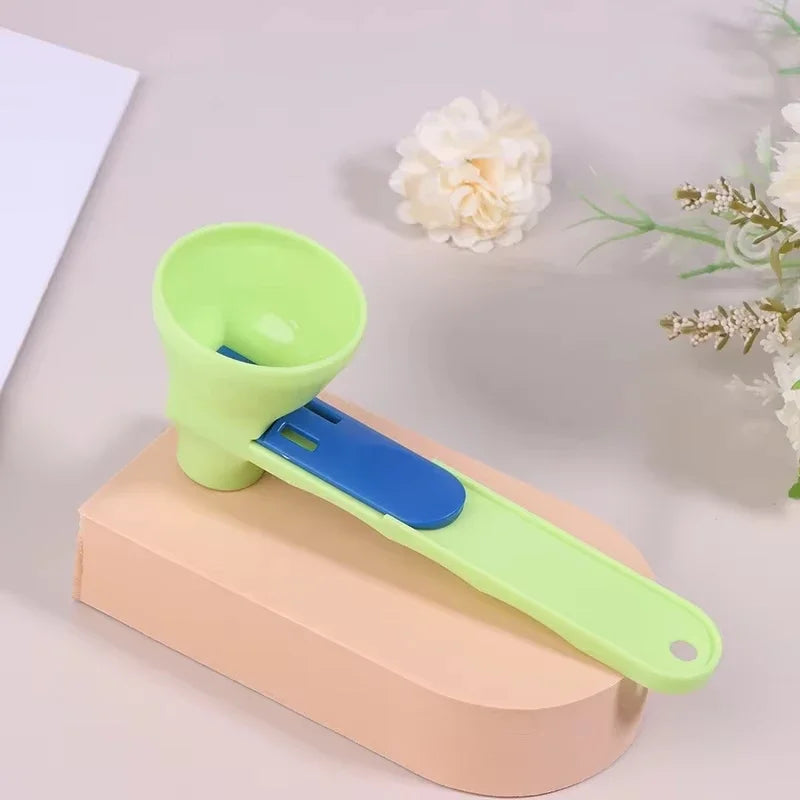 Durable PP Material Mess-Free Protein Powder Scoop - Sliding Funnel for Milk & Supplements, Kitchen Gadget for All Occasions