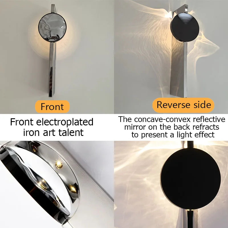 Aplique de pared LED moderno giratorio ondulado Lámpara de pared de acero inoxidable Apliques de pared de ambiente Luces de cabecera de dormitorio de hotel