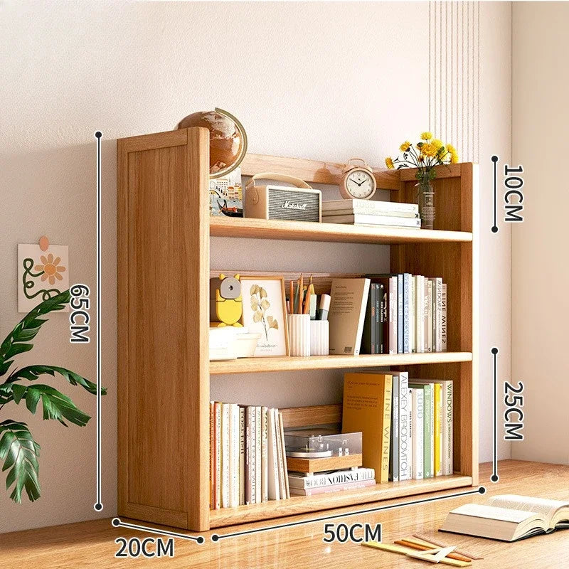 Household Goods Simple Desktop Bookshelf Dormitory Multi-layer Storage Rack Home Student DeskSolid Wood With Extraction Rack