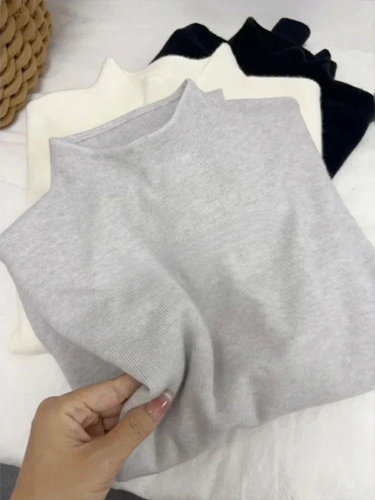 Women's Casual Vintage Knitted Long Sleeve Pullovers 2026 Autumn Winter Fashion Turtleneck Ladies Solid Sweater Woman clothing