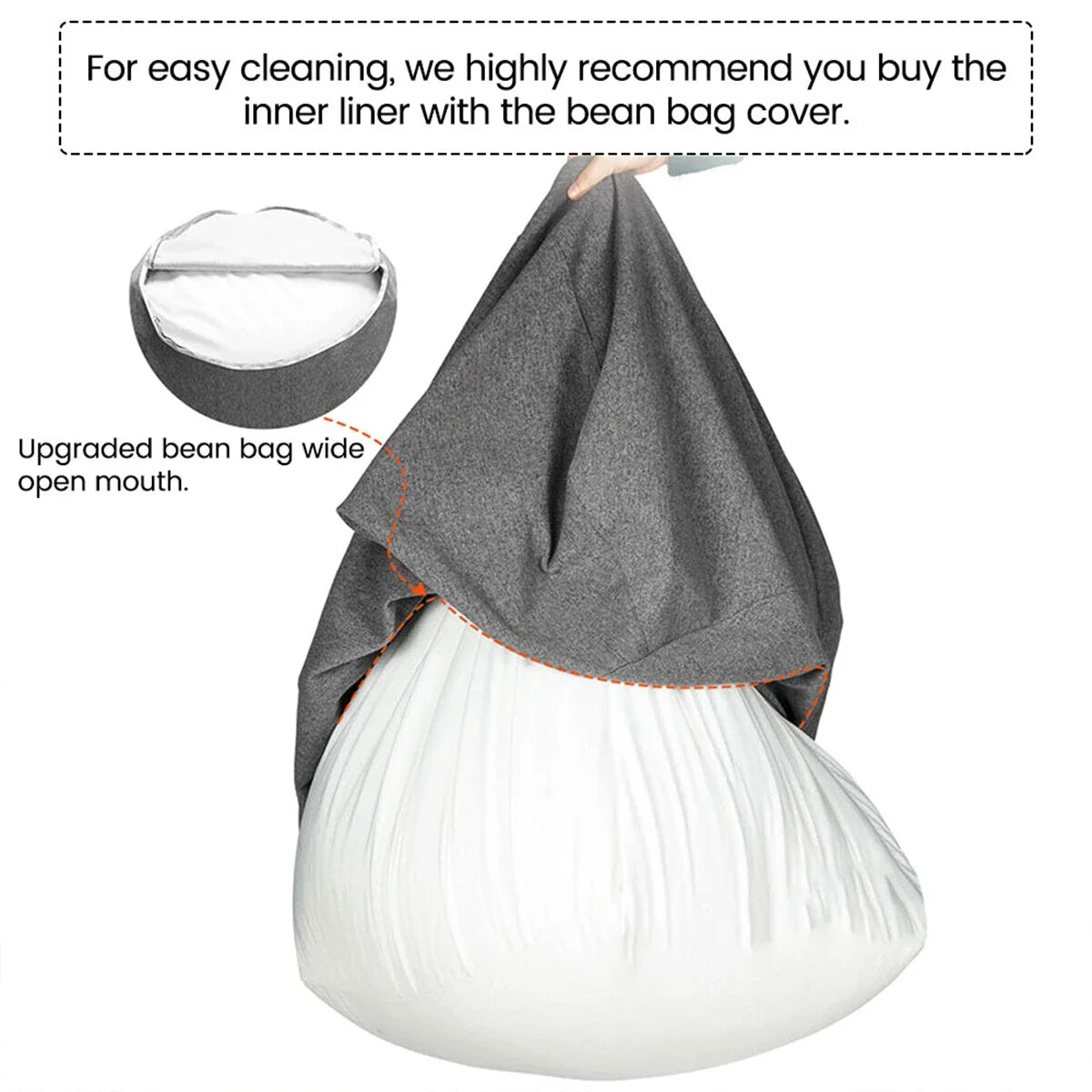 Sofá Interior de Repuesto Sin Relleno Lavable Extraíble Sofá Perezoso Forro Interior para Puf, Sofá de Salón, Sillón, Otomana, Puf, Diván