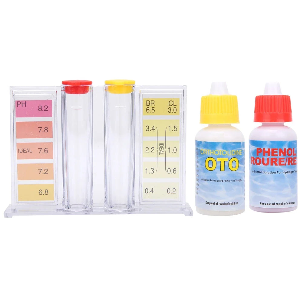 Kit de prueba de calidad del agua para piscinas, kit de prueba de cloro para piscinas, caja de prueba de agua