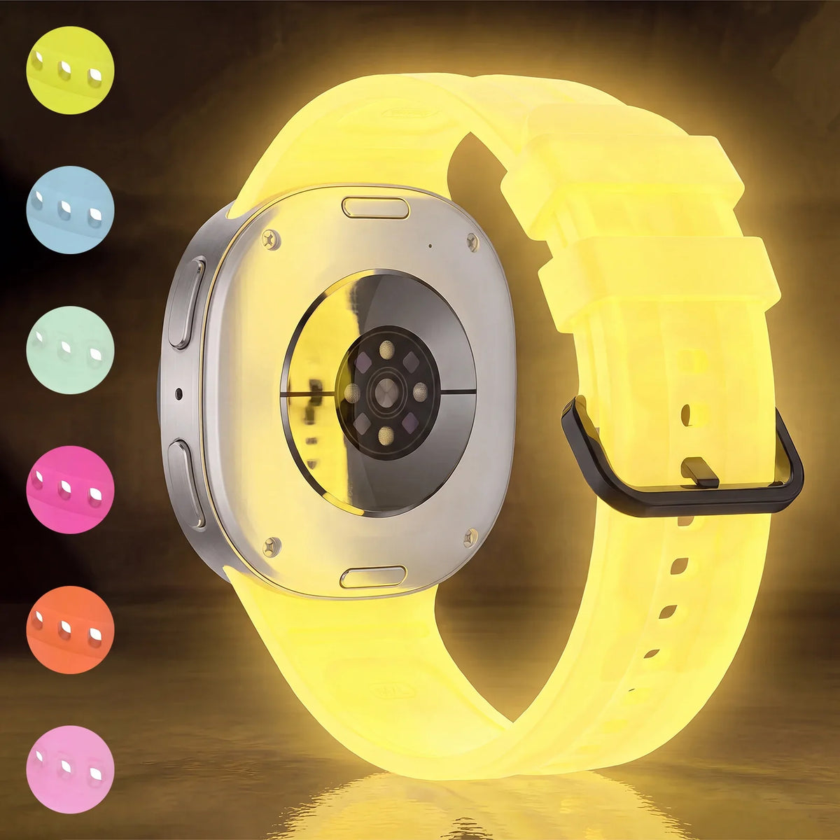 Samsung Galaxy Luminous Silicone Watch Band - Watch8/Watch8 Classic/Watch9 Neon Glow Strap