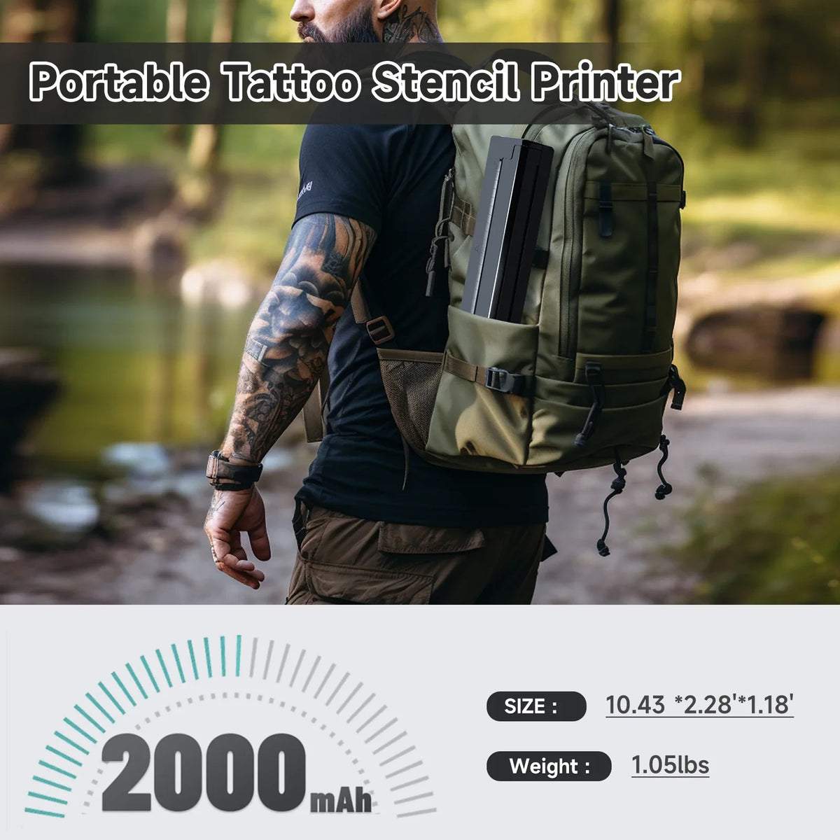 Portable A4 Thermal Printer – Wireless Tattoo Stencil & Document Printer