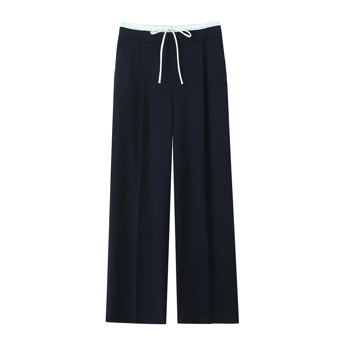 Willshela Women Fashion Solid Lace Up Side Zipper Straight Pants Vintage High Elastic Waist Female Chic Lady Trousers