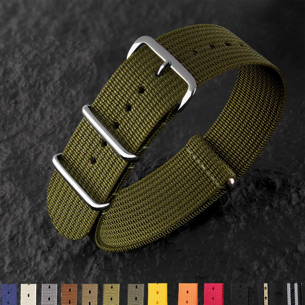 COROS Nylon Ribbed Watch Band For Smartwatch - Military Washable Strap