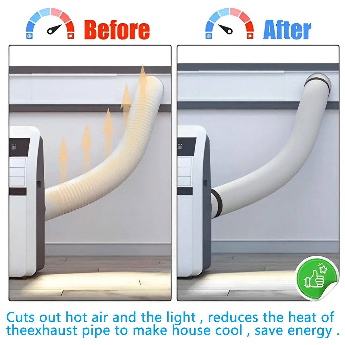 Air Conditioner Hose Protection Cover Insulated AC Hose Duct Vent Cover Easy Installation for Most 5inch to 5.9inch Exhaust Hose