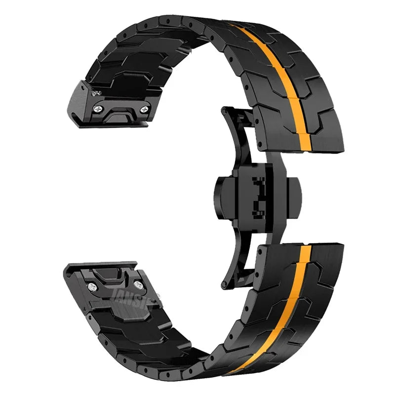 Garmin Stainless Steel Smartwatch Band - QuickFit Metal Bracelet