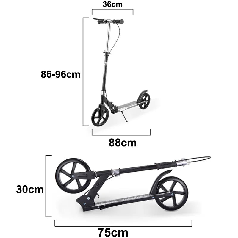 Foldable Adult Kick Scooter – Portable Scooter with Handbrake