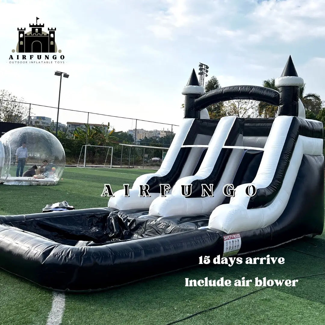 Tobogán Acuático Hinchable de Grado Comercial con Piscina de Salpicaduras, Castillo Hinchable para Adultos y Niños, Incluye Soplador, Personalizable