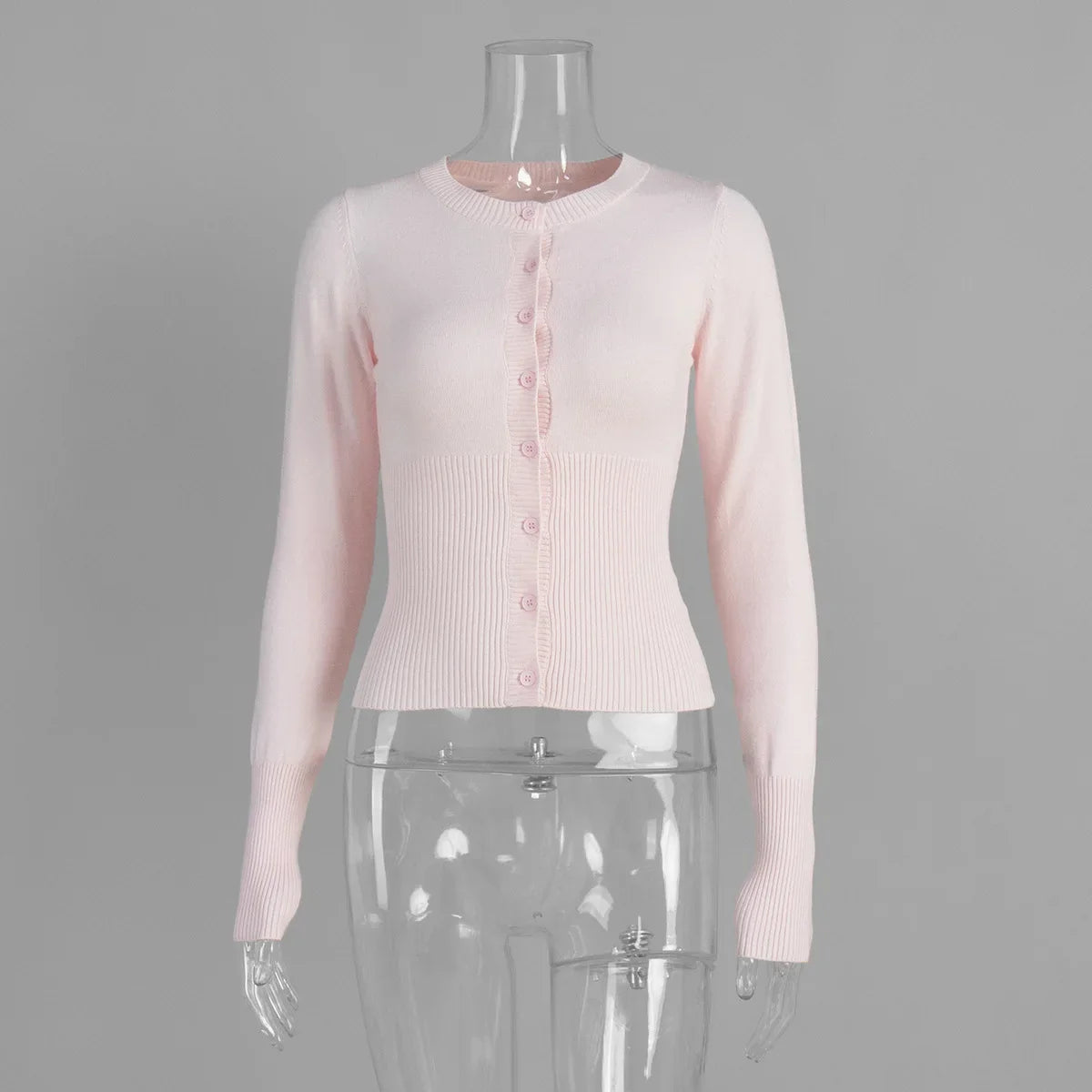Tuularose Autumn Fashion Knitwear Cardigan Top Female Ribbed Patchwork Slim Casual Cropped Inner Top Women Knit Cardigan Outwear