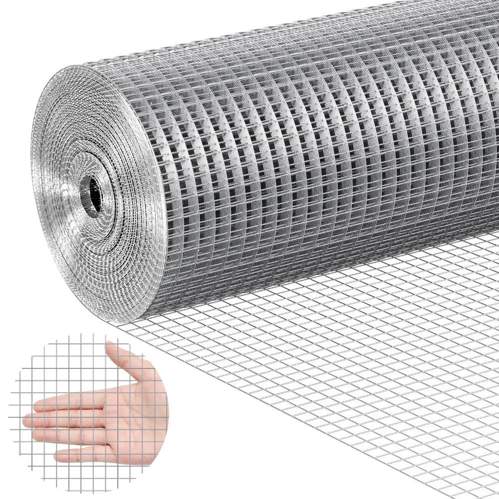 Malla de alambre de 36" 48" x 50'/100' Rollo de tela metálica, valla de gallinero, 1/2" 19 Ga