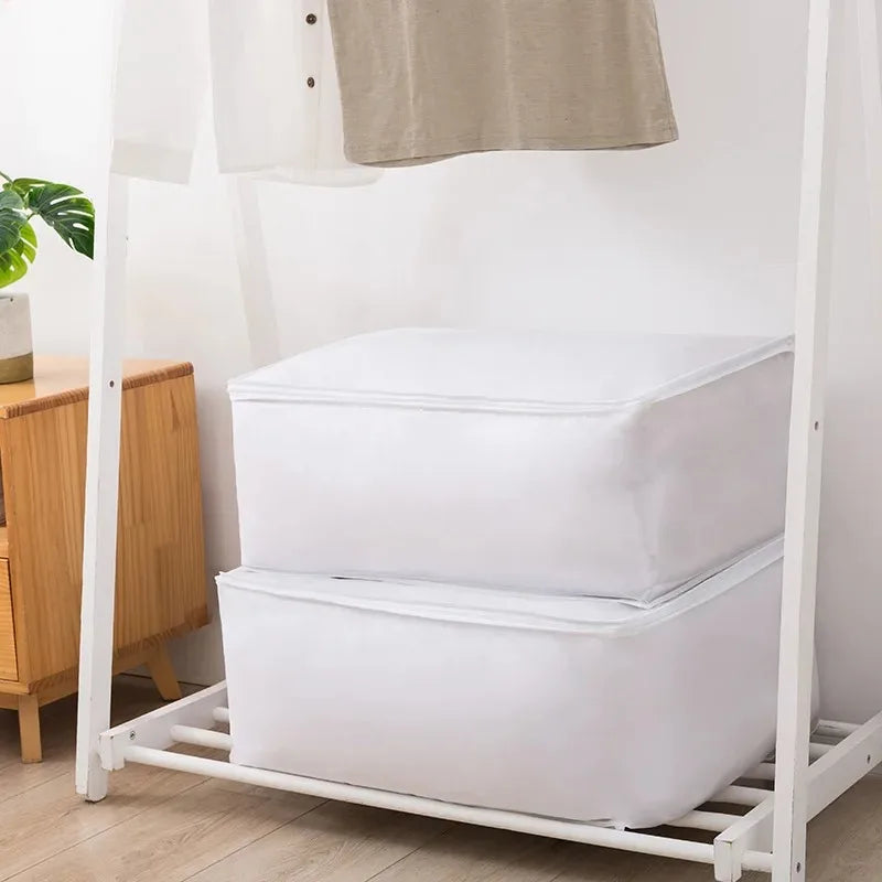 Underbed Storage Bag Foldable Quilt Bag Wardrobe Clothes Storage Box Dustproof Organizer Large Capacity Quilt Storage Bag
