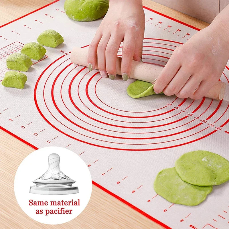 Tapete de silicona antiadherente para hornear y amasar, con medidas, tapete de cocina para masa, tapete para masa de tarta, protector de horno YY206