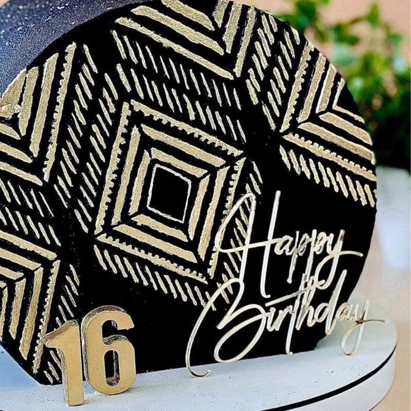 Ins Simple Style Happy Birthday Cake Topper Gold silver Acrylic Kids Party Gift Cupcake Toppers Baby Shower Dessert Decoration