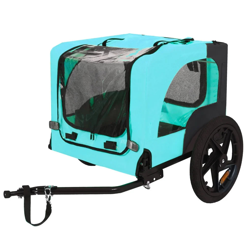 Remolque para bicicleta para perros, carro para mascotas, plegado fácil, ruedas de liberación rápida, suelo antideslizante, correa interna, para mascotas pequeñas y medianas