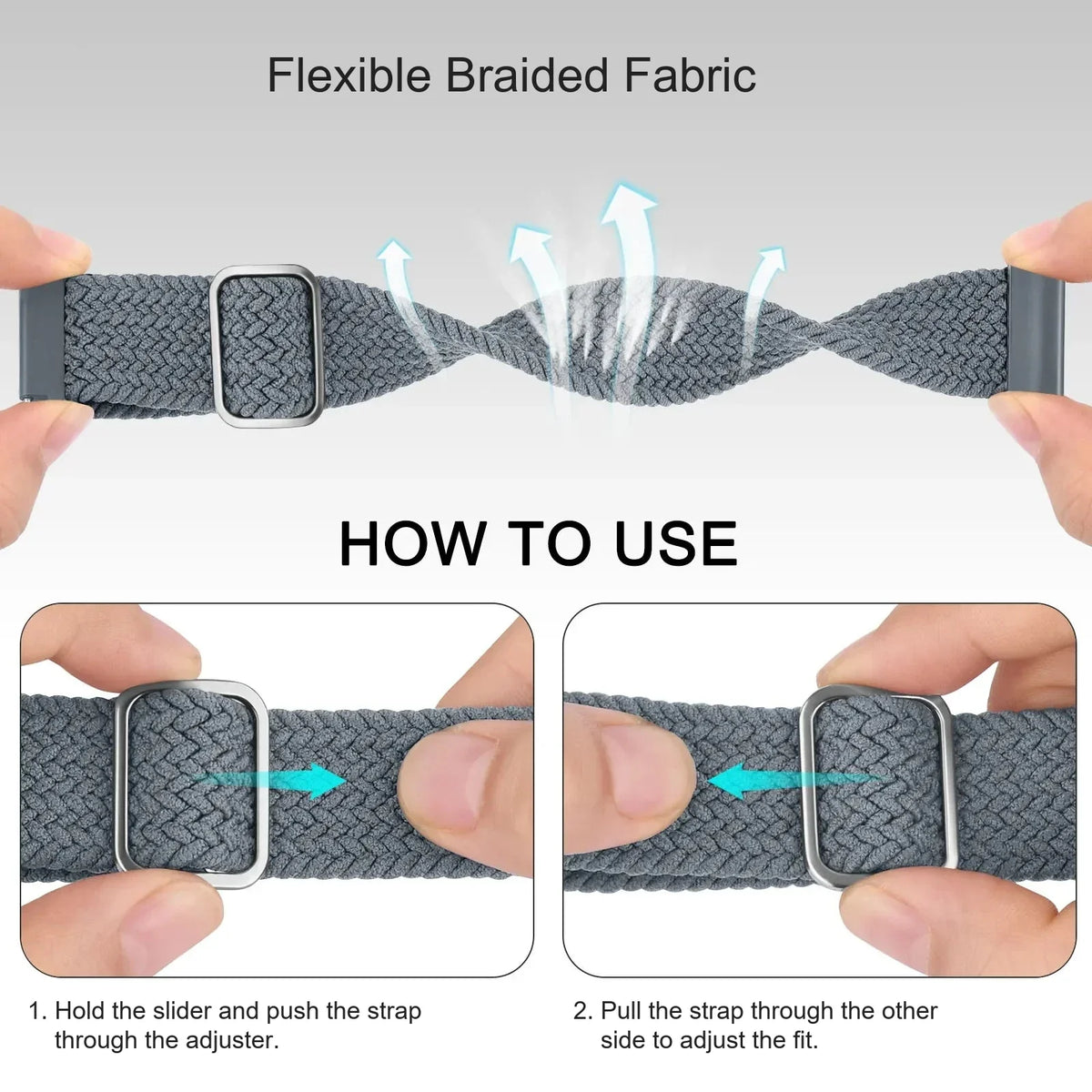 Fitbit Versa 3 / 4 & Sense / Sense 2 Adjustable Braided Loop Band