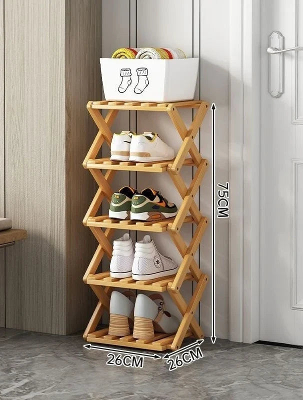 Zapatero Conveniente, Estanterías Plegables que Ahorran Espacio para el Hogar y Dormitorio - Almacenamiento Interior para la Entrada, Estante Estrecho para Zapatos sin Montaje
