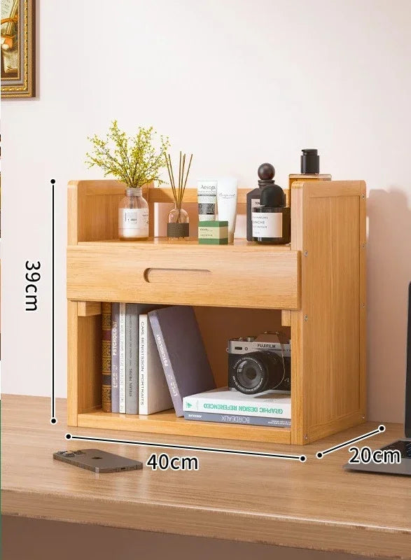 Household Goods Simple Desktop Bookshelf Dormitory Multi-layer Storage Rack Home Student DeskSolid Wood With Extraction Rack