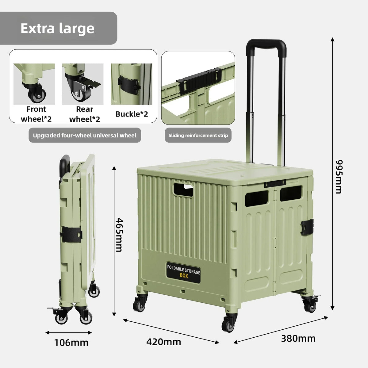 Household multi-functional shopping trolley, portable folding shopping trolley, trailer, camping, large-capacity storage box