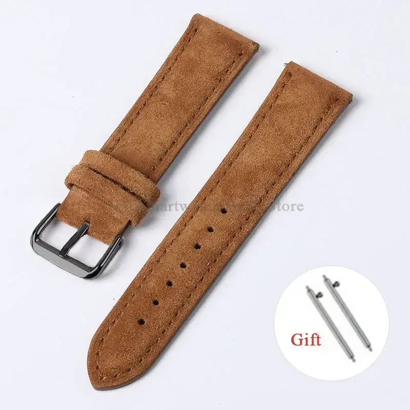 Amazfit Leather Watch Strap Vintage Suede Quick Release - Handmade Stitching