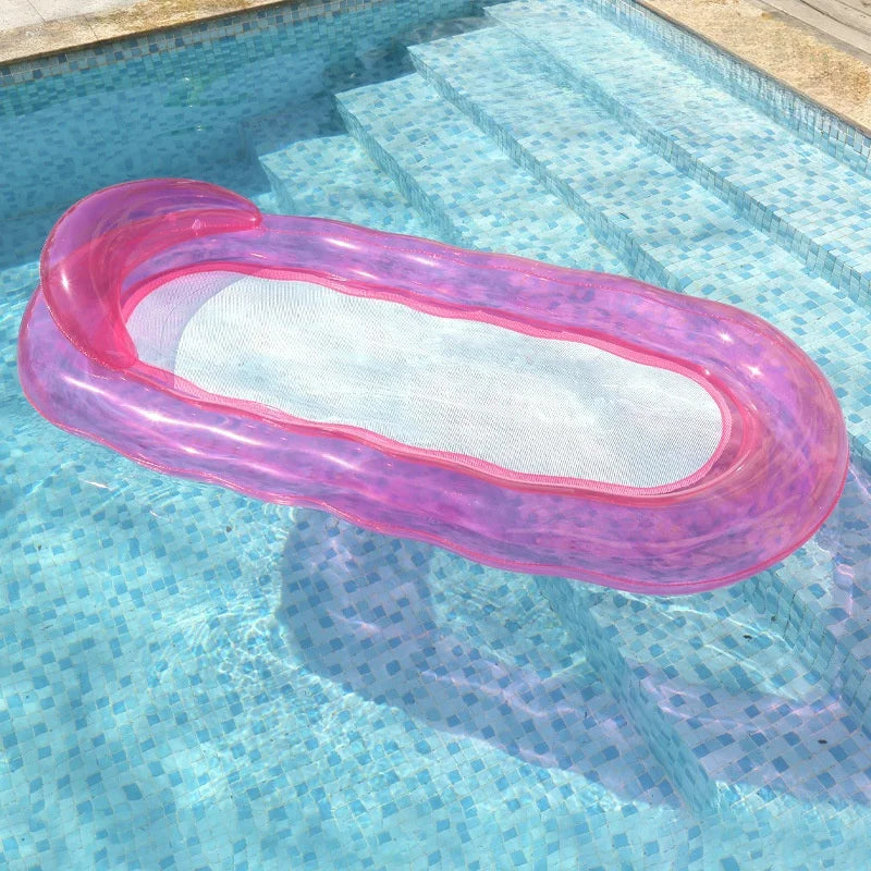 Flotador inflable para piscina para adultos - Flotadores de piscina Tumbonas Balsas Silla flotante con respaldo ajustable Portavasos Flotador de agua