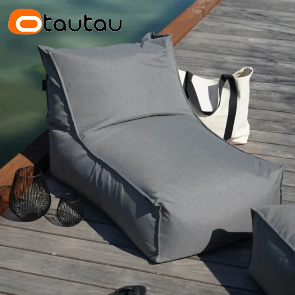 OTAUTAU Funda para puf de exterior Oxford para piscina, flotador, tumbona, club de playa, puf SF505 [¡Sin relleno! ¡Necesitas rellenarlo tú mismo!]