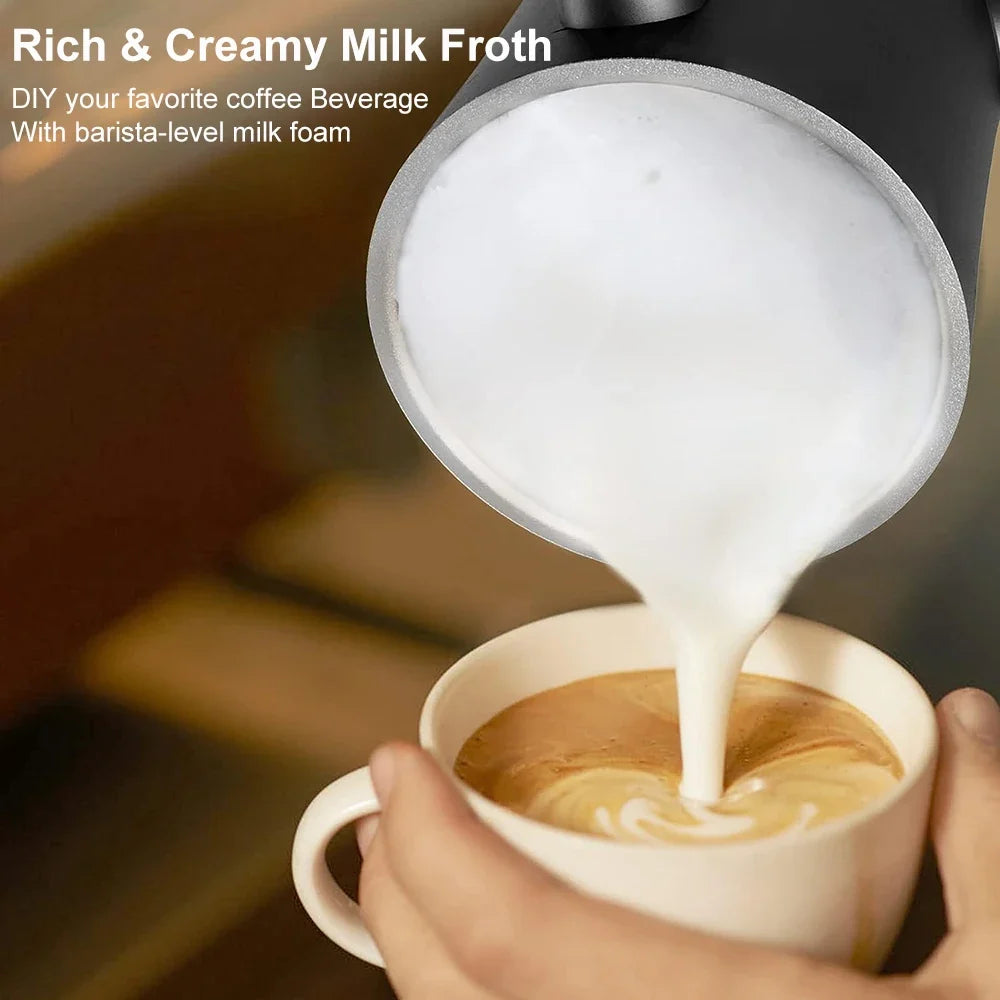 Electric Milk Frother Automatic Rotary Foamer for Coffee Cappuccino Latte 4 in 1 Hot and Cold Foam Maker Milk Frother Foamer