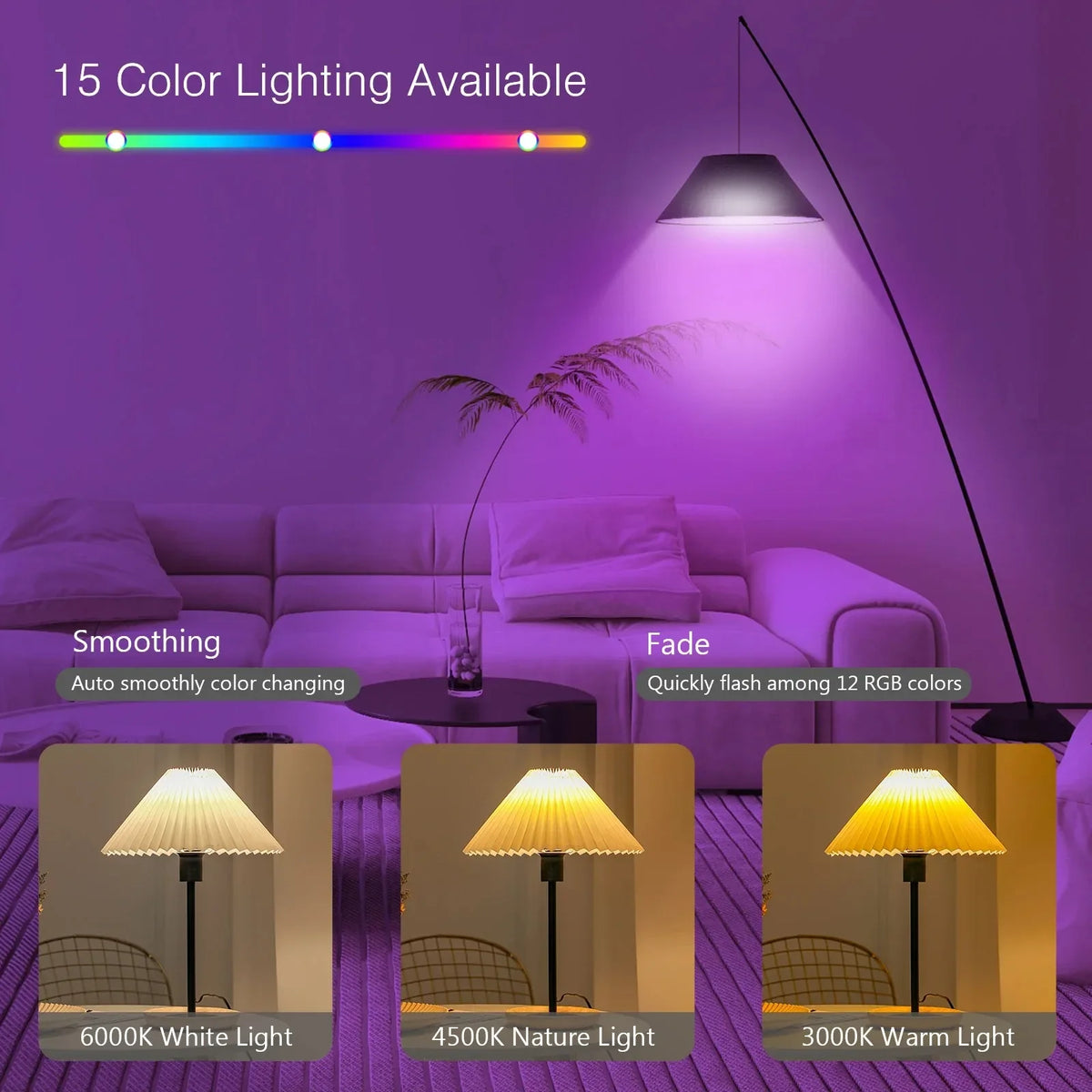 GGbingo 3 Color Temperatures Rechargeable Light Bulbs Remote Control Battery Operated Light Bulb with Timer Dimmable Lamp