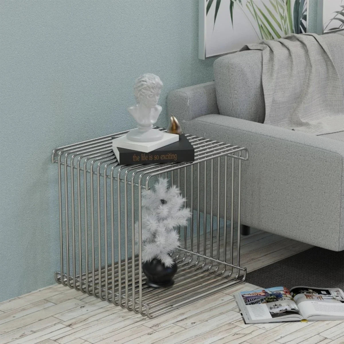 Metal Side Table, Creative Ironwork Corner Table, Bedroom Bedside Storage Rack, Multi-functional Storage Small Coffee Table