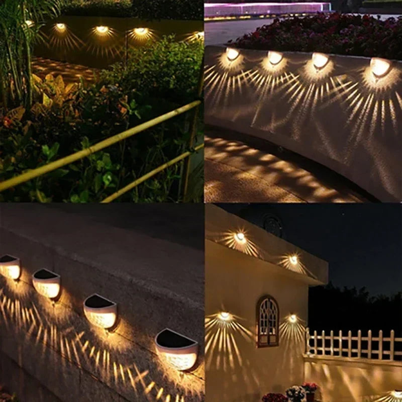Solar Fence Light Outdoor Waterproof Wall Lamps Garden Energy Light Festoon Decoration LED for Garden Step Patio Stairs 1-24PCS