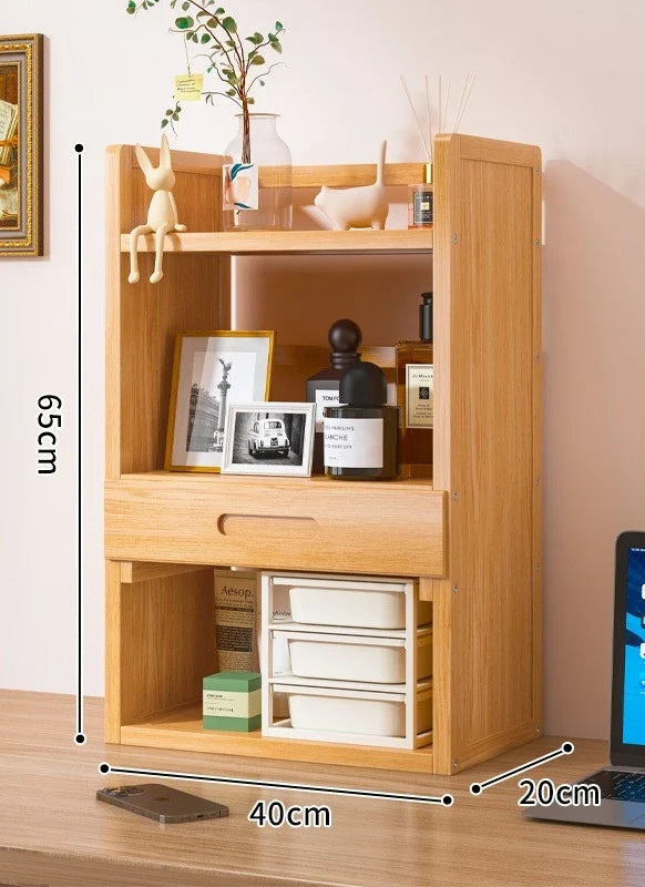Household Goods Simple Desktop Bookshelf Dormitory Multi-layer Storage Rack Home Student DeskSolid Wood With Extraction Rack