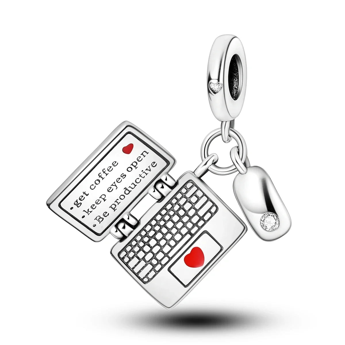 Fit Original Bracelet 925 Silver Ballet Girl Red High Heels Charms Pendants For Women Jewelry Making Gift