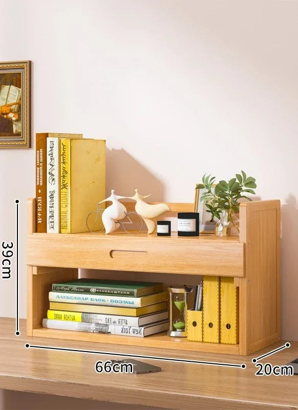 Household Goods Simple Desktop Bookshelf Dormitory Multi-layer Storage Rack Home Student DeskSolid Wood With Extraction Rack