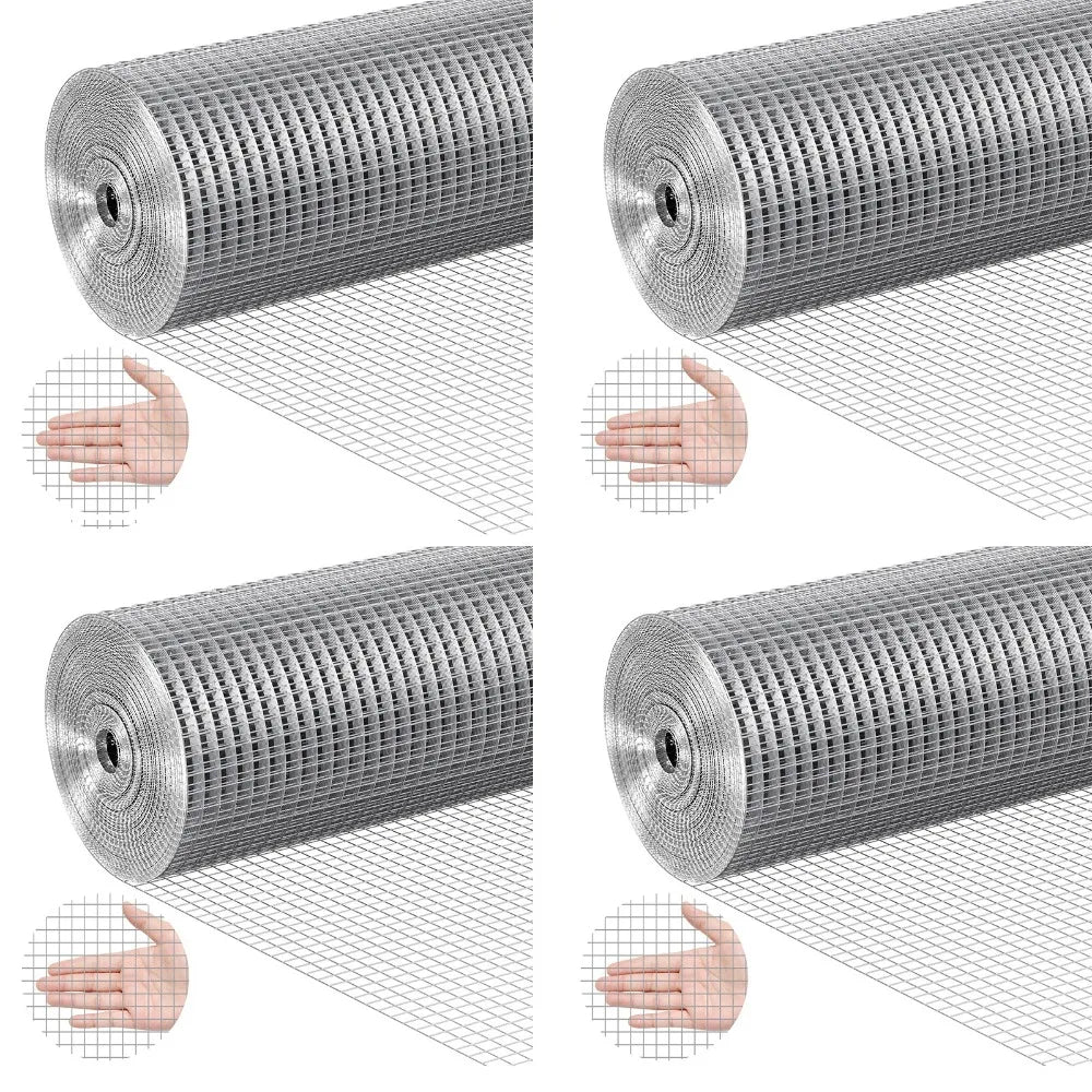 Malla de alambre de 36" 48" x 50'/100' Rollo de tela metálica, valla de gallinero, 1/2" 19 Ga