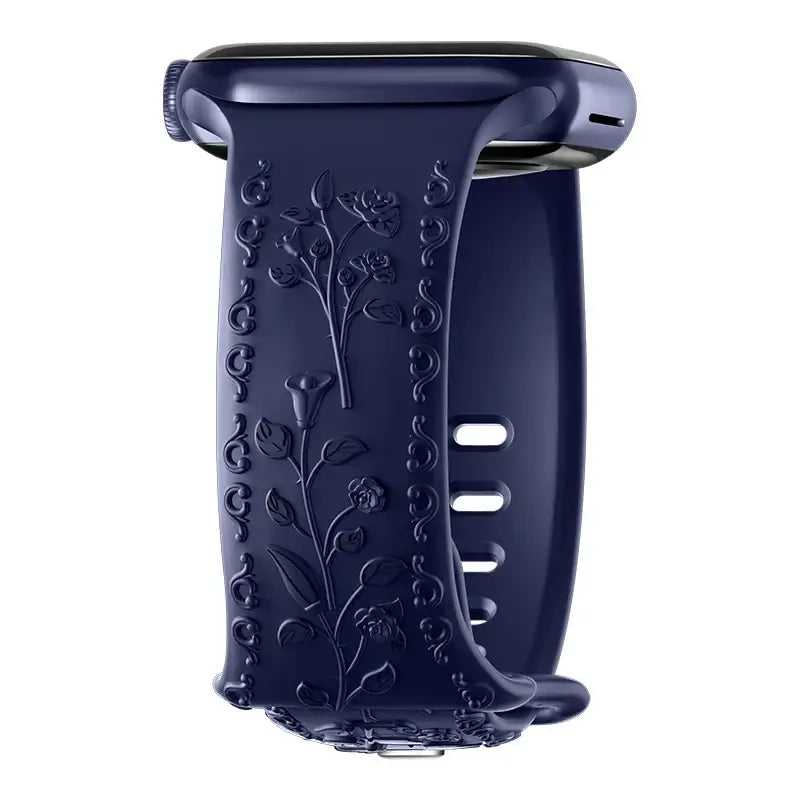 Apple Watch Silicone Band - Floral Engraved - Stylish Design