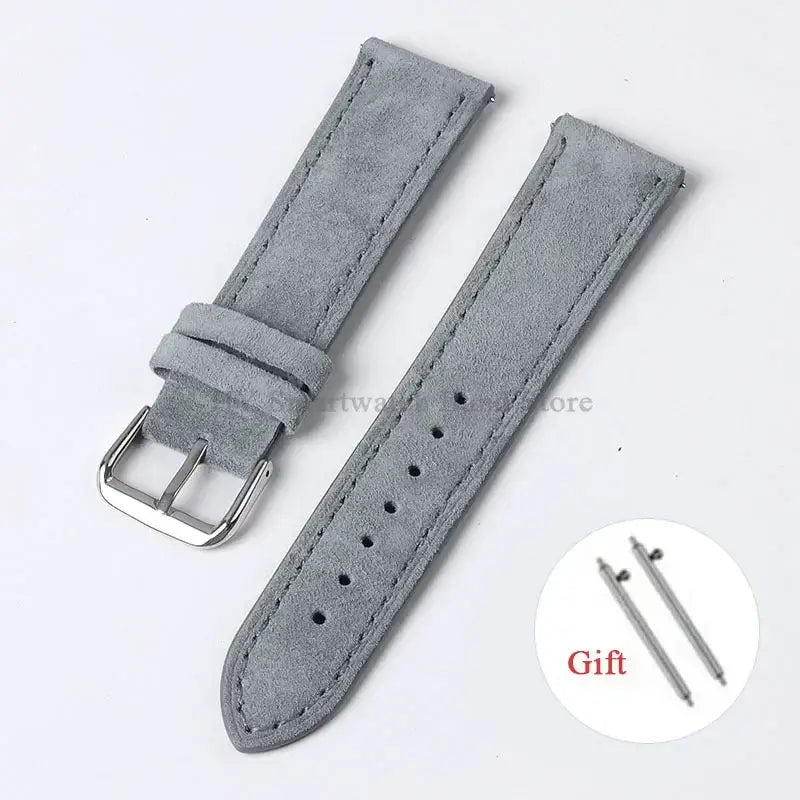 Amazfit Leather Watch Strap Vintage Suede Quick Release - Handmade Stitching